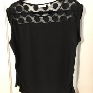 Mesh polka dot top